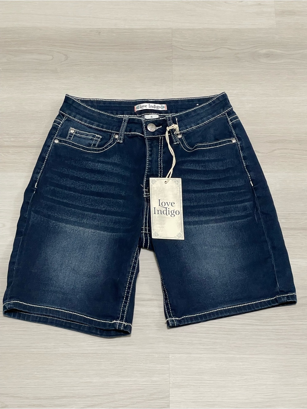 Love Indigo Women’s Dark Blue Denim Shorts